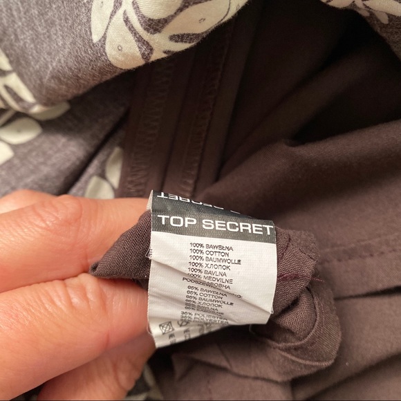 🍂 TOP SECRET BROWN WHITE FLORAL PLEATED HIGH WAIST SKIRT! - Picture 10 of 10